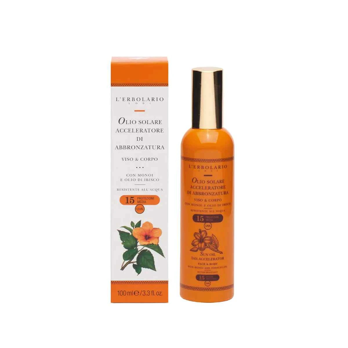 Olio Solare Acceleratore di Abbronzatura SPF 15 - Erboristeria Il Miglio Verde