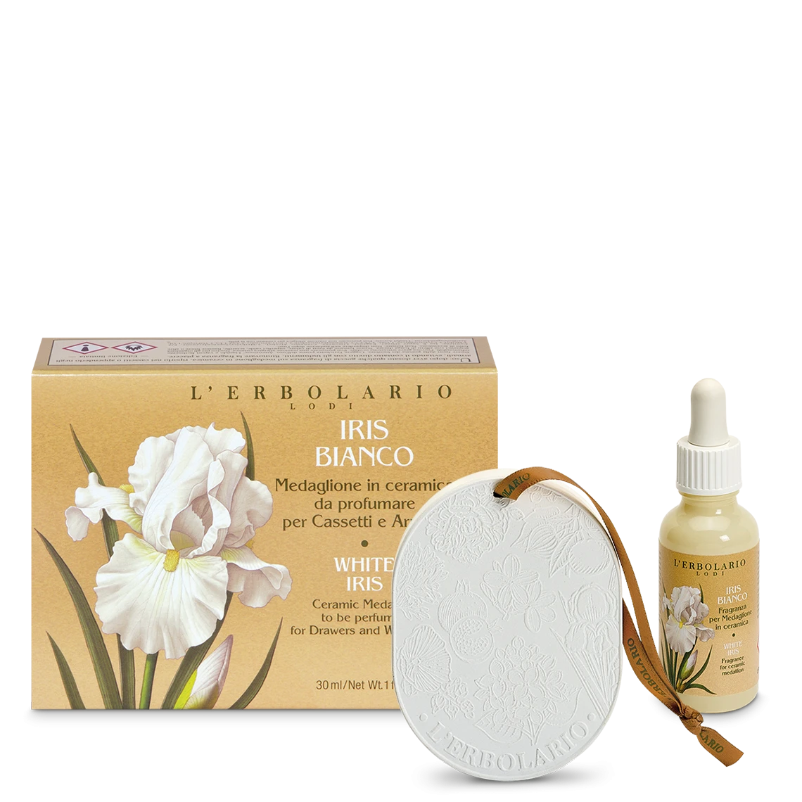 Medaglione per Cassetti e Armadi Iris Bianco Edizione Speciale - L'Erbolario - Erboristeria Il Miglio Verde