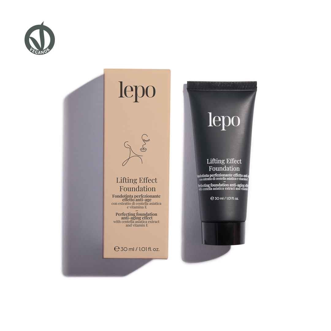 LIFTING EFFECT FOUNDATION Fondotinta perfezionante effetto anti-age con estratto di centella asiatica e vitamina E - Erboristeria Il Miglio Verde