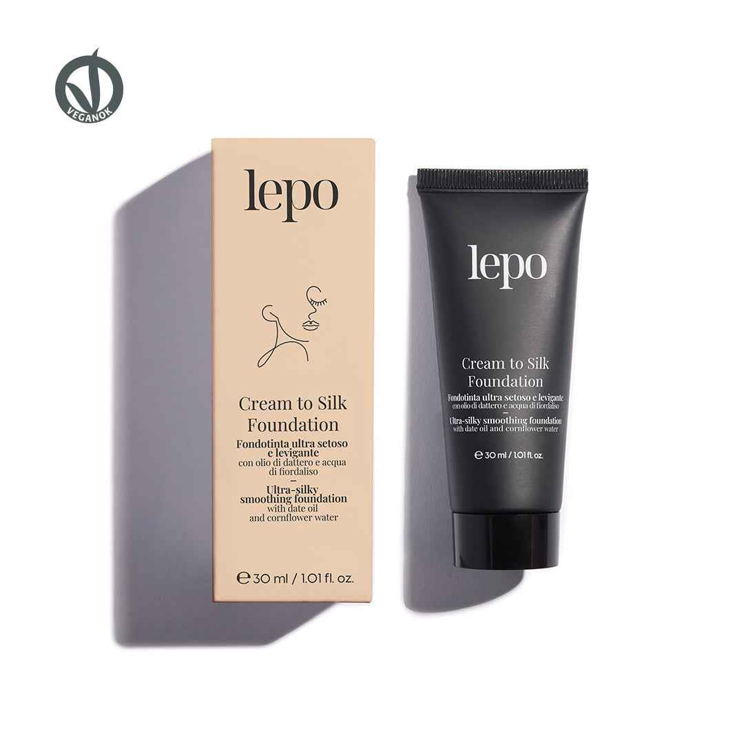 CREAM TO SILK FOUNDATION Fondotinta ultra setoso e levigante con olio di dattero e acqua di fiordaliso - Erboristeria Il Miglio Verde