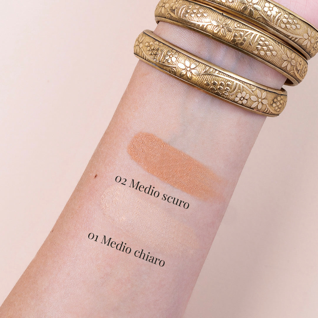Swatches-con-riferimenti-Mineral-Protection-Foundation-50 - Erboristeria Il Miglio Verde